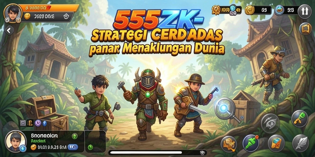 Tampilan dinamis dalam gameplay strategi 555ZK.
