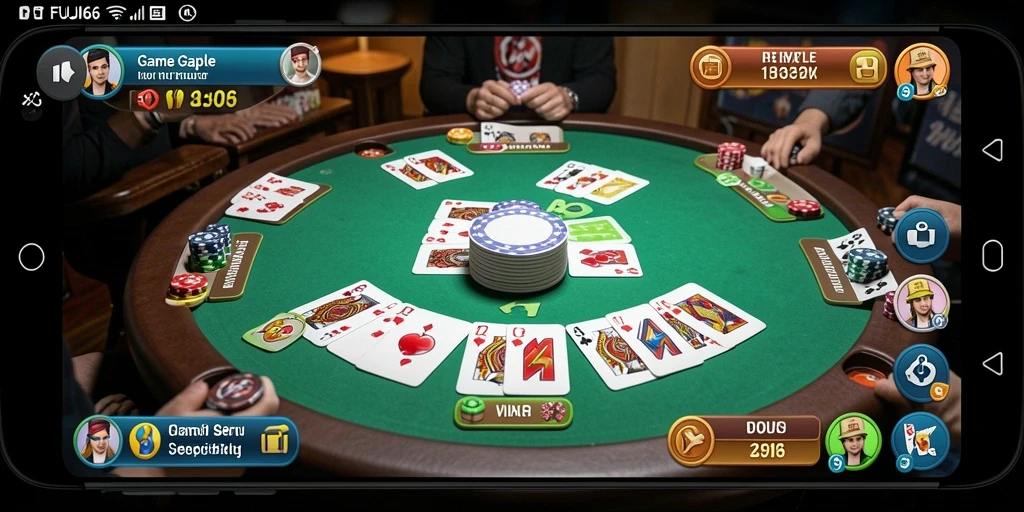 Tangkapan layar gameplay menarik dari FUJI66 yang menunjukkan keseruan bermain Gaple.