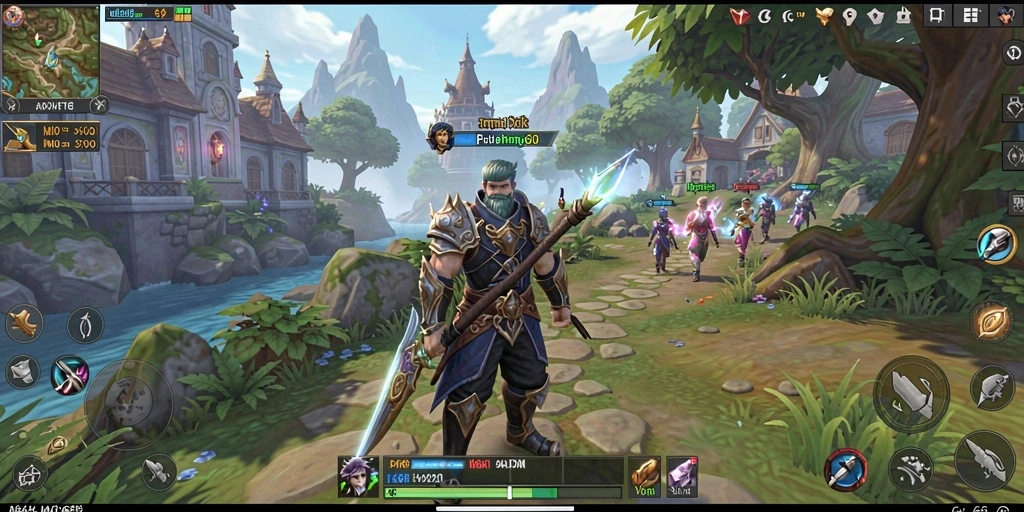 Screenshot G668 menampilkan pertarungan seru dalam dunia MMORPG yang luas.