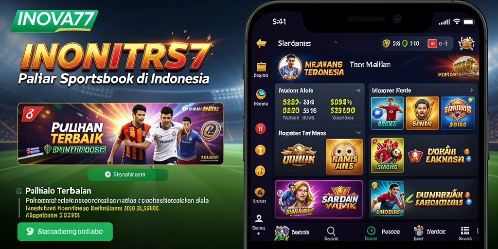 Tampilan antarmuka pengguna INOVA77 saat bermain taruhan olahraga.