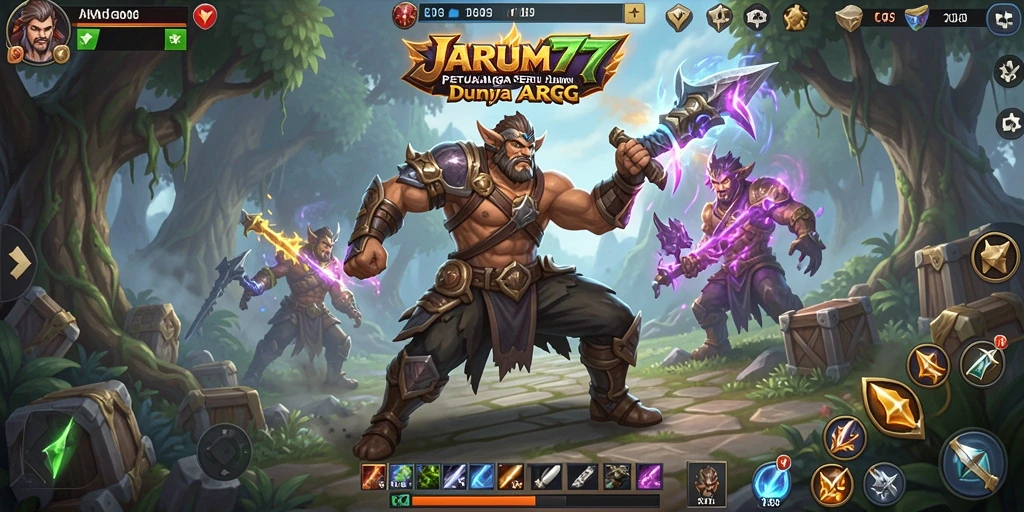 Tampilan gameplay seru dalam petualangan ARPG JARUM77.