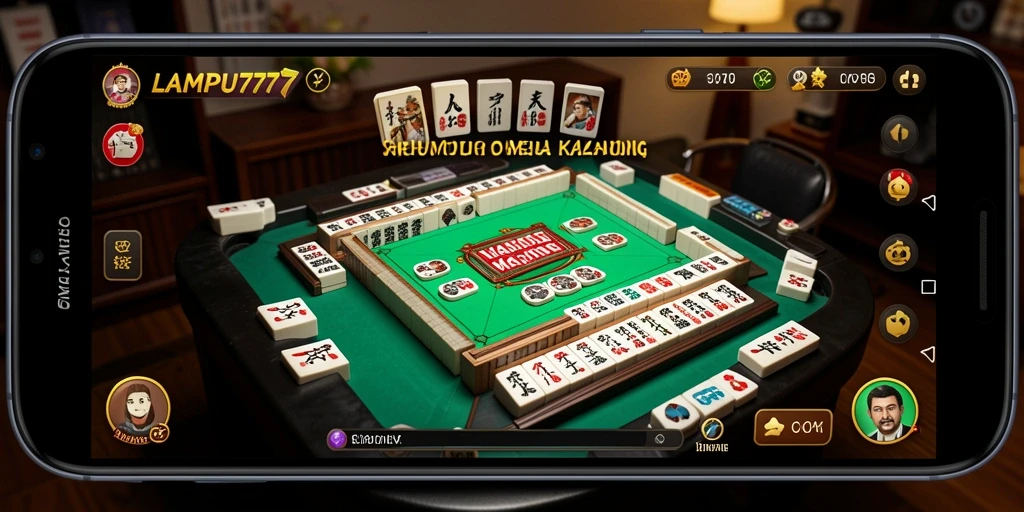 Tampilan gameplay LAMPU777 dengan ubin Mahjong berwarna-warni.