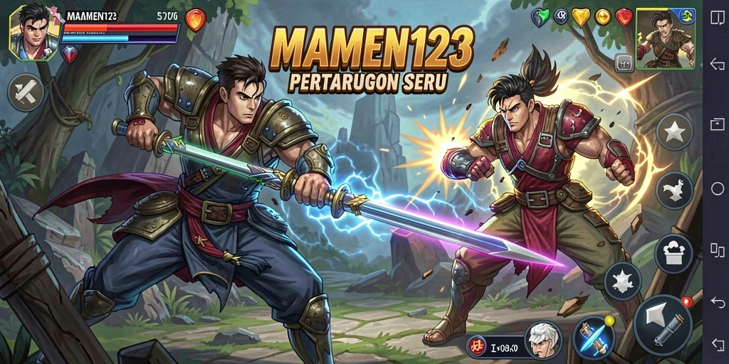 Tampilan gameplay <strong>MAMEN123</strong> yang penuh aksi dan pertarungan mendebarkan.