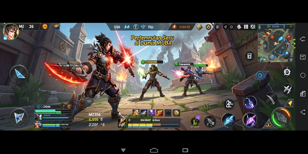 Gameplay MZ356 yang seru dalam pertempuran MOBA.