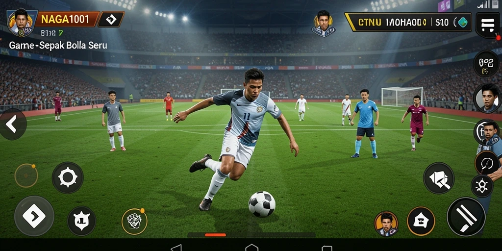 Tampilan gameplay NAGA1001 yang penuh aksi dan strategi sepak bola.