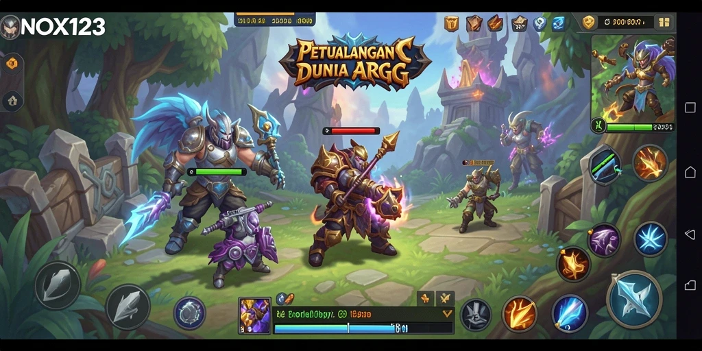 Tangkapan layar aksi seru dalam gameplay ARPG NOX123.