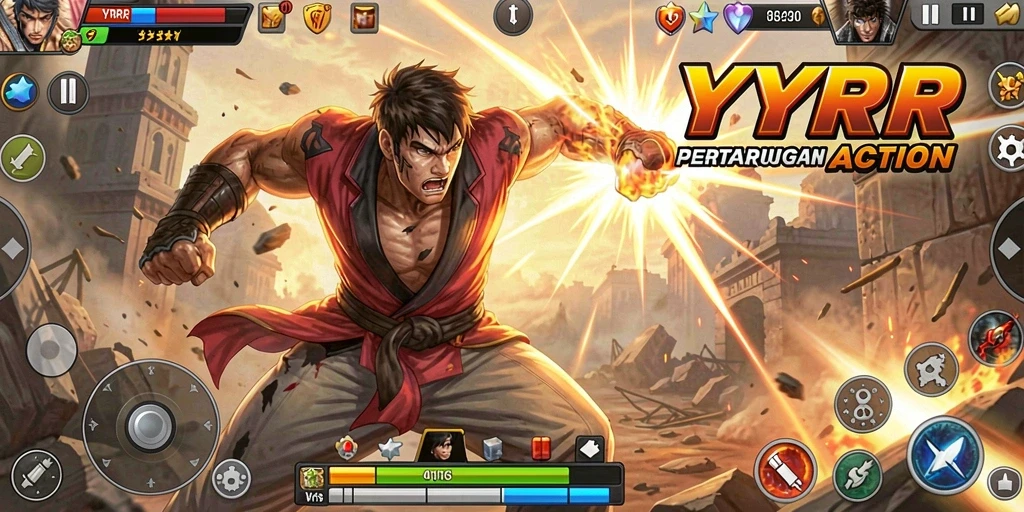Tampilan gameplay YYRR yang mendebarkan dan penuh aksi.